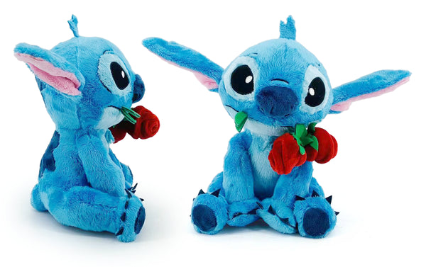 DISNEY - STITCH - Peluche Stitch avec Rose - 25cm