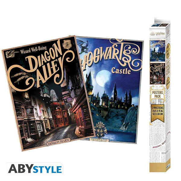 HARRY POTTER - Poudlard & Diagon Alley - Set de 2 posters '52x38'