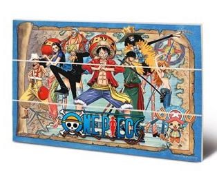 ANIME - ONE PIECE - Straw Hat Pirates Map - Impression sur bois 20x29.5cm