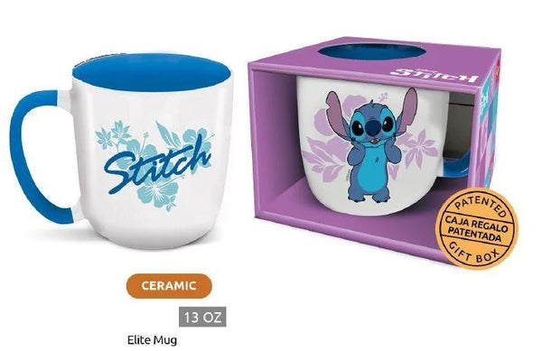 DISNEY - STITCH - Flower - Mug Elite Intérieur Coloré - 384ml